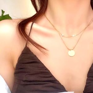 Stainless Steel Fashion Fine Jewelry 2 Layer Cross Vintage Coin necklace